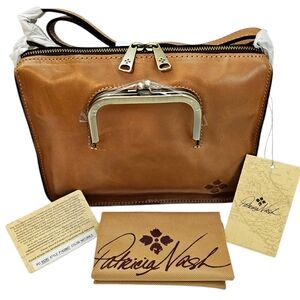 PATRICIA NASH Nazaire Framed Front Pocket Leather Crossbody